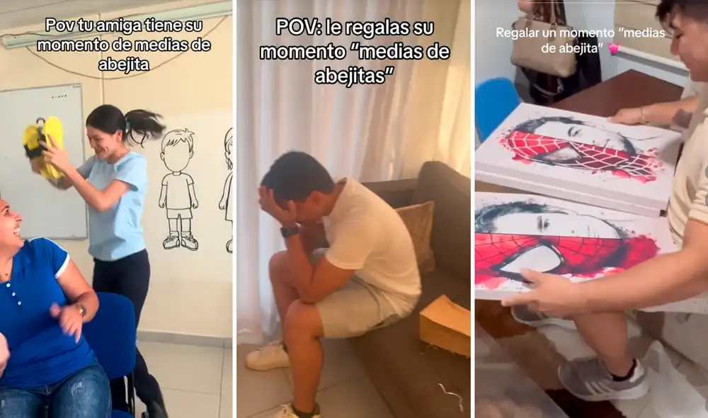 Las emotivas reacciones son grabadas y compartidas en TikTok. Foto: composición LR/TikTok/@Aridayclase