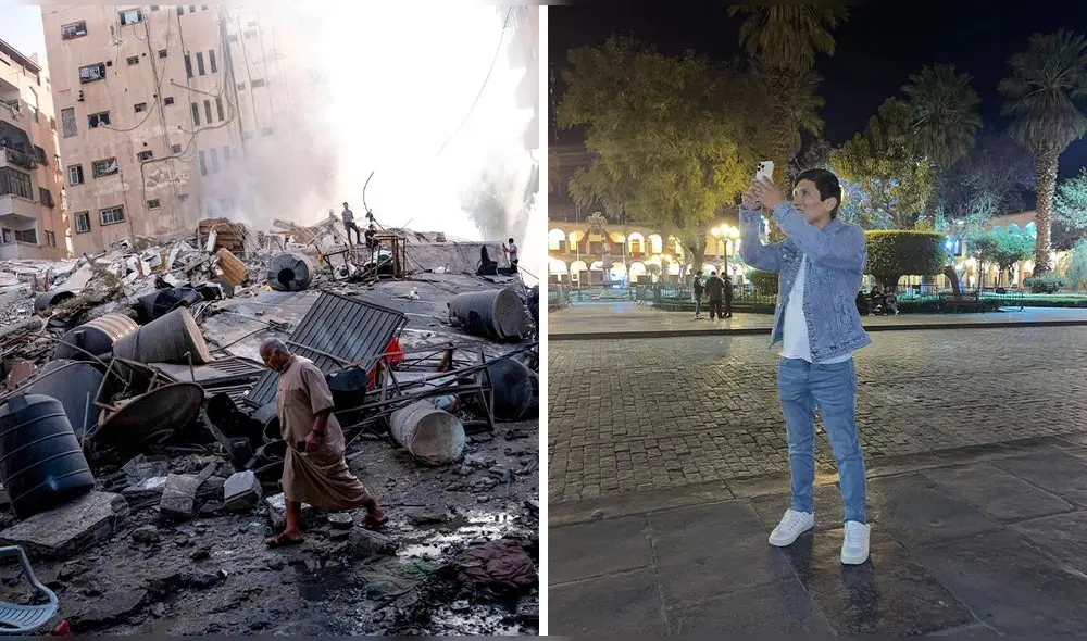 El joven viajó por motivos de turismo. Foto: Composición LR / El País / Facebook Katherine Mendoza