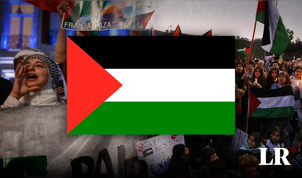 La bandera de Palestina fue propuesta por Sharif Hussein Ibn Ali en la gran revuelta árabe en junio de 1916. Foto: composición LR/EFE