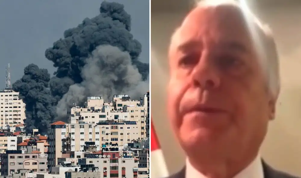 Manuel Cacho-Souza fue quien confirmó los dos fallecimientos de peruanos en territorio israelí. Foto: composición LR – Video: La República