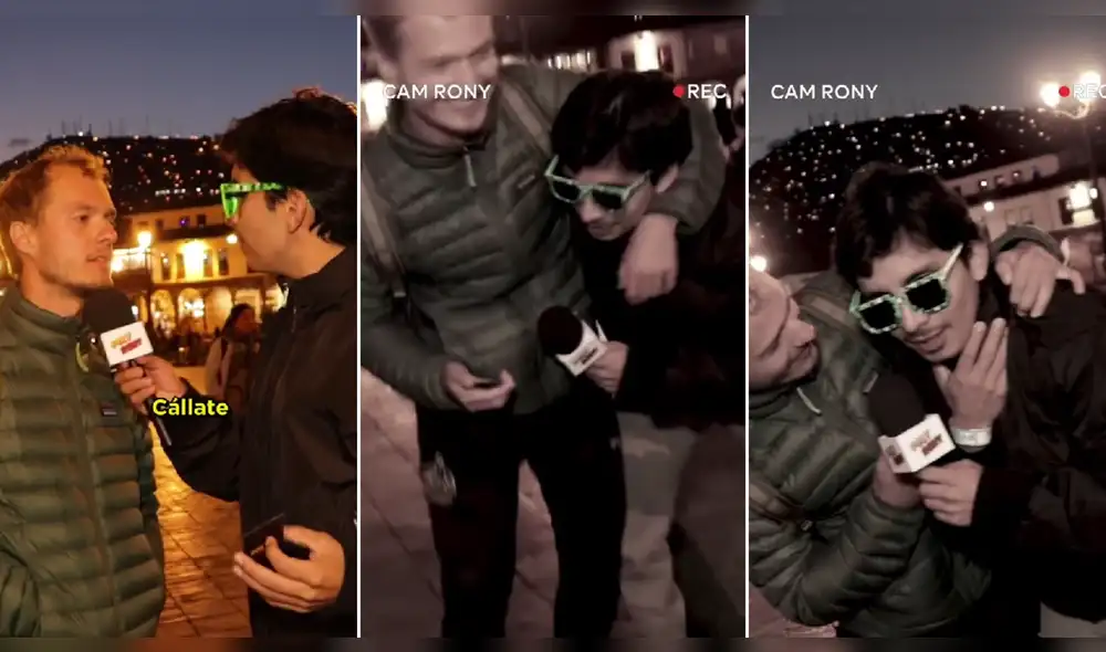 Youtuber se mostró sorprendido tras la reacción del extranjero. Foto: composición LR/@polyrony - Video: @polyrony