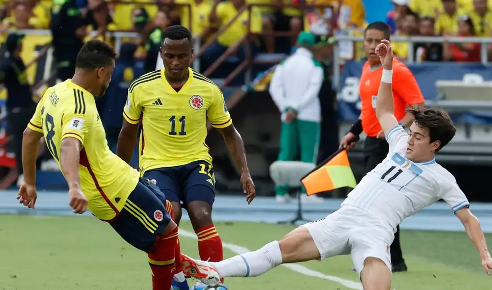 Colombia recibió a Uruguay en Barranquilla por las Eliminatorias 2026. Foto: EFE