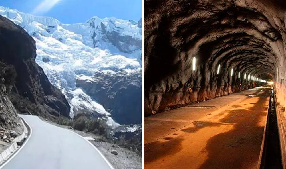 El túnel posee 1,38 kilómetros, cuya longitud lo ha convertido en el segundo pase vial más largo del país. Foto: composición LR/Huari Marca/Facebook/Chacas Perú El túnel posee 1,38 kilómetros, cuya longitud lo ha convertido en el segundo pase vial más largo del país. Foto: composición LR/Huari Marca/Facebook/Chacas Perú