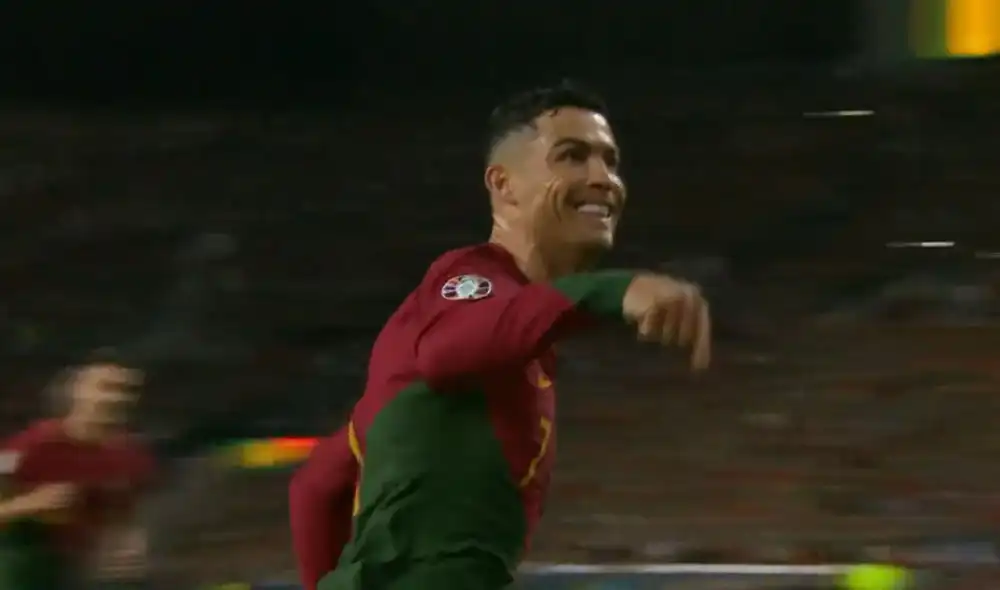 Cristiano Ronaldo juega su partido 200 con la camiseta de Portugal. Foto: captura de ESPN