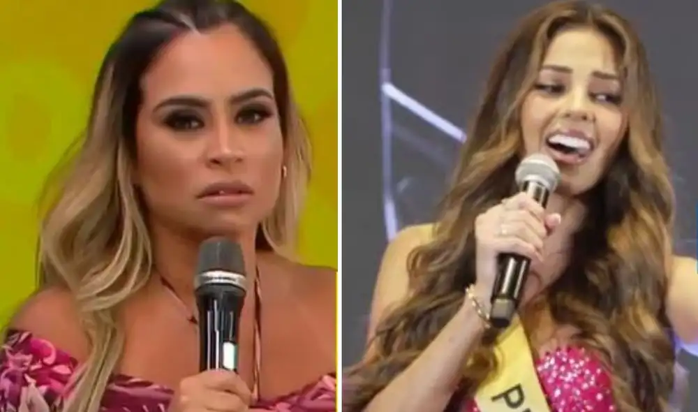 Luciana Fuster cantó en la última prueba del Miss Grand International 2023. Foto: Composición LR/Captura América TV/Captura Youtube
