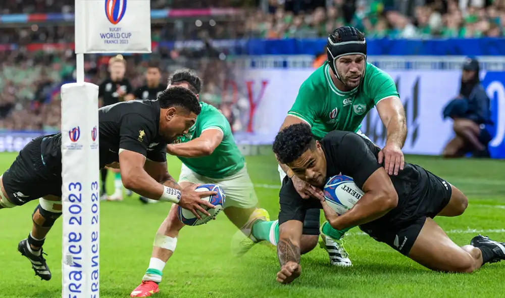 Los All Blacks derrotaron con lo justo a Irlanda y, ahora, chocarán con Argentina en las semifinales del Mundial de Rugby 2023. Foto: composición LR/All Blacks/Irish Rugby Los All Blacks derrotaron con lo justo a Irlanda y, ahora, chocarán con Argentina en las semifinales del Mundial de Rugby 2023. Foto: composición LR/All Blacks/Irish Rugby