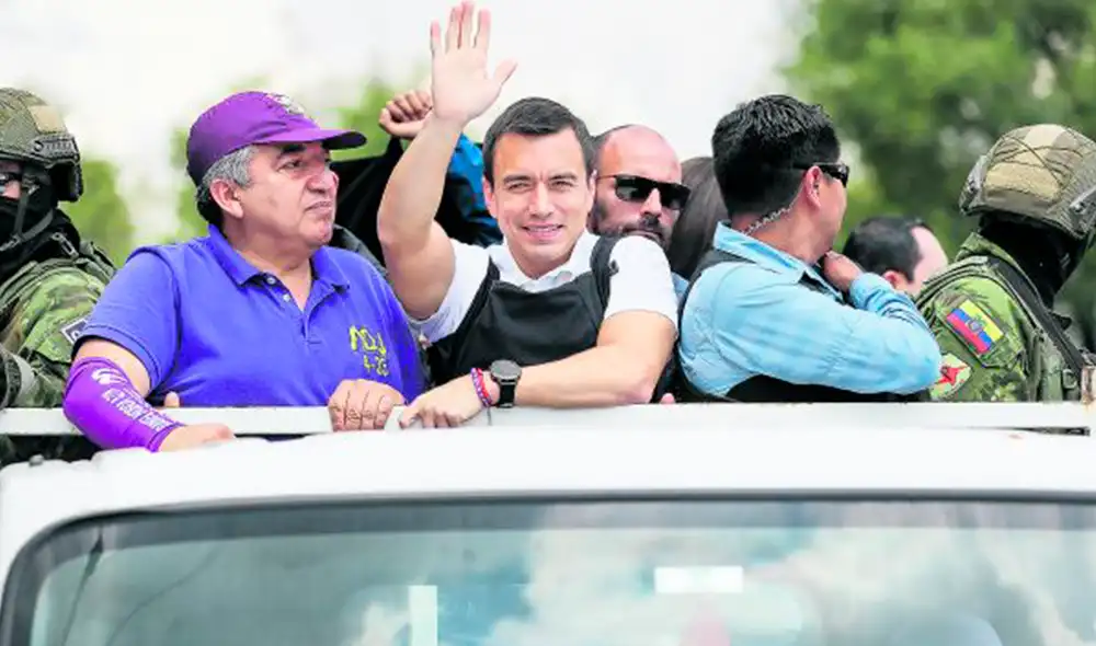 Daniel Noboa, de alianza Acción Democrática Nacional (ADN), ofrece dura lucha contra inseguridad. Foto: EFE Daniel Noboa, de alianza Acción Democrática Nacional (ADN), ofrece dura lucha contra inseguridad. Foto: EFE