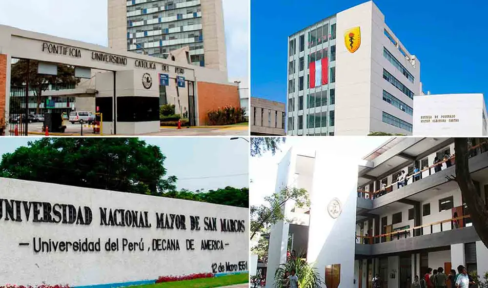 Las mejores universidades del Perú reconocidas mundialmente. Foto: composición LR/PUCP/UPCH/UNMSM/Universidad de Piura