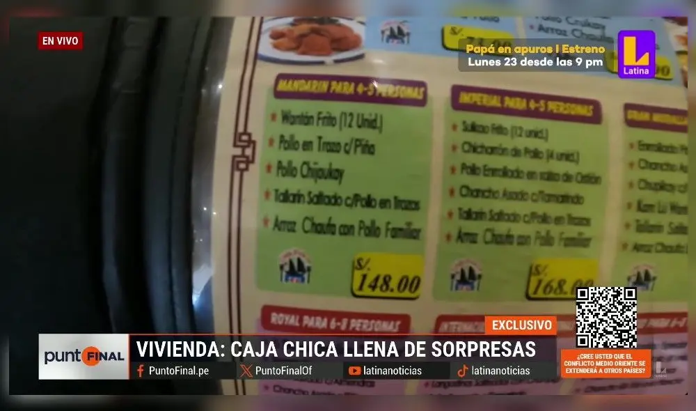 Despacho de la ministra Hania Pérez de Cuéllar tiene la costumbre de ordenar el denominado banquete mandarín de un chifa de San Isidro. Foto y video: ‘Punto final’ Despacho de la ministra Hania Pérez de Cuéllar tiene la costumbre de ordenar el denominado banquete mandarín de un chifa de San Isidro. Foto y video: ‘Punto final’