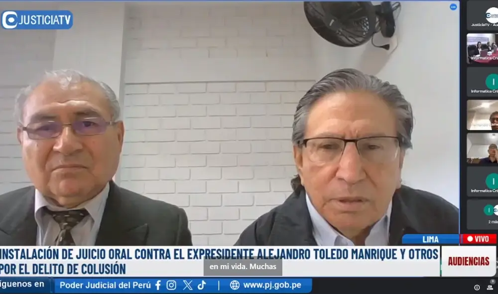 Alejandro Toledo se encuentra investigado por el presunto delito de lavado de activos. Foto: captura Justicia TV. Alejandro Toledo se encuentra investigado por el presunto delito de lavado de activos. Foto: captura Justicia TV.