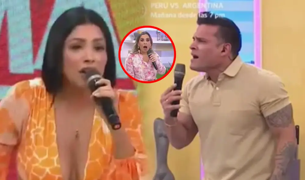 Pamela Franco y Christian Domínguez se dijeron de todo en 'América Hoy'. Foto: composición LR/captura de América Televisión