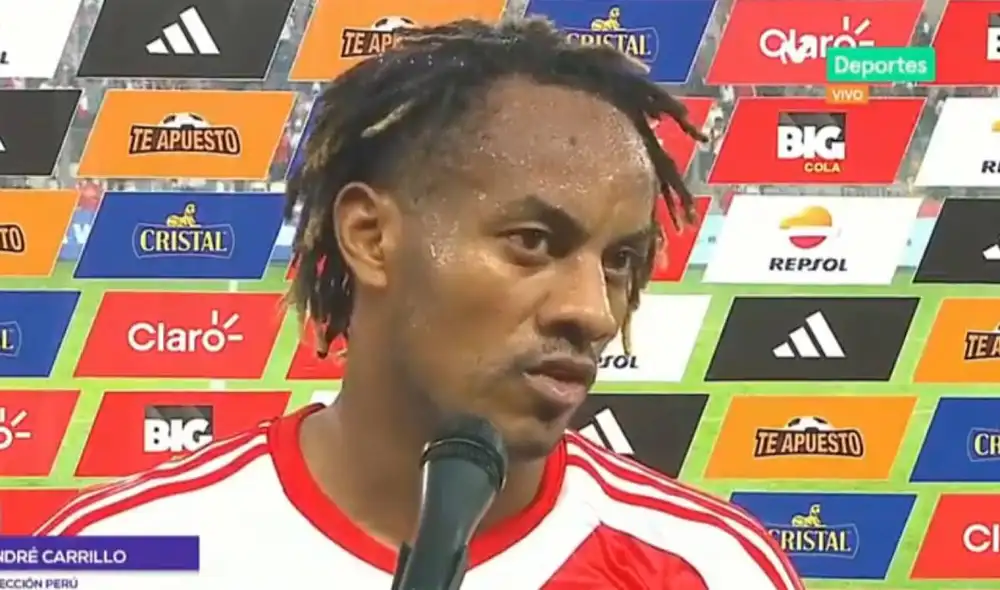 André Carrillo fue titular en el Perú vs. Argentina. Foto: captura de Movistar.
