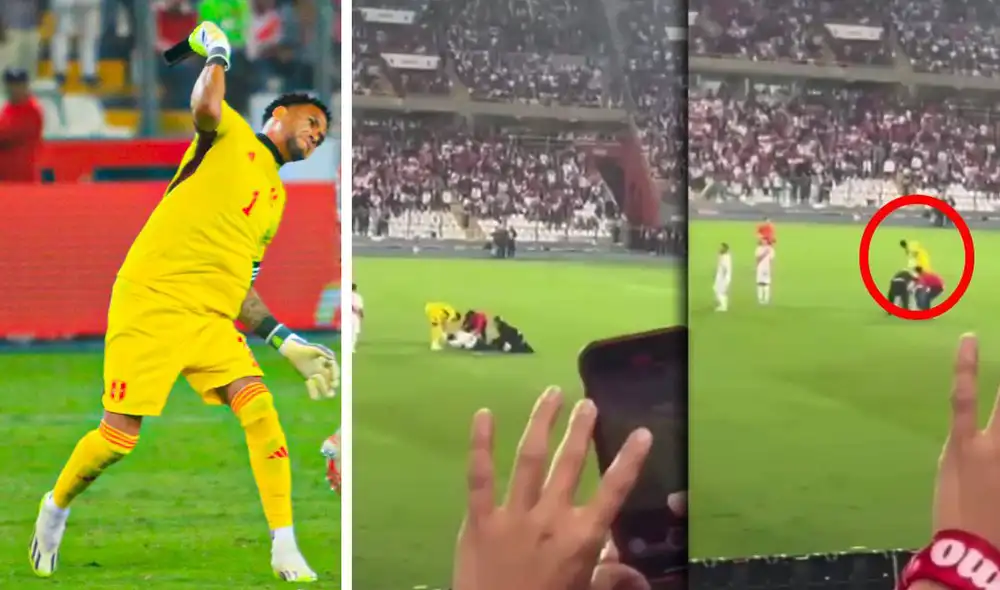 Pedro Gallese fue protagonista en los minutos finales por arrojar el celular de un hincha. Foto: composición GLR/Efren Zegarra