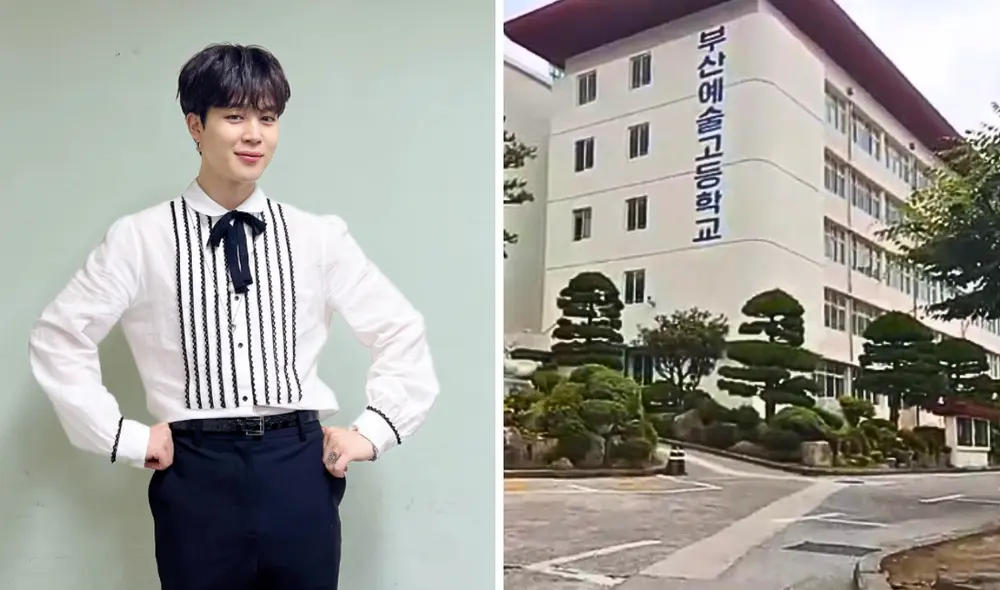 Jimin también donó en el 2019 a su antigua escuela de artes. Foto: composición LR/IG de Jimin/Google Maps