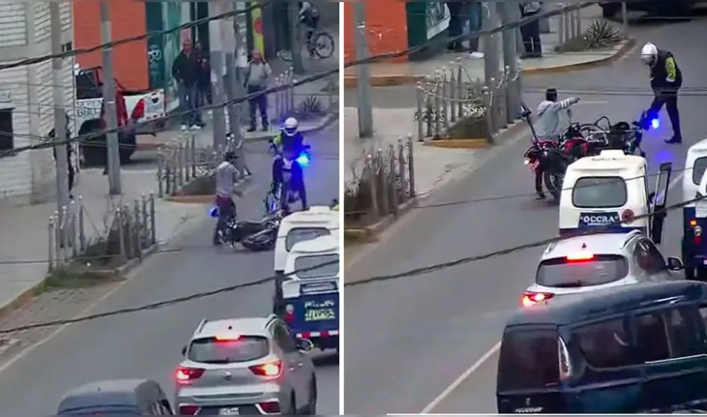 Sujeto armado se enfrentó a serenos de Chorrillos para escapar tras robar dinero. Foto: composición La República/ difusión