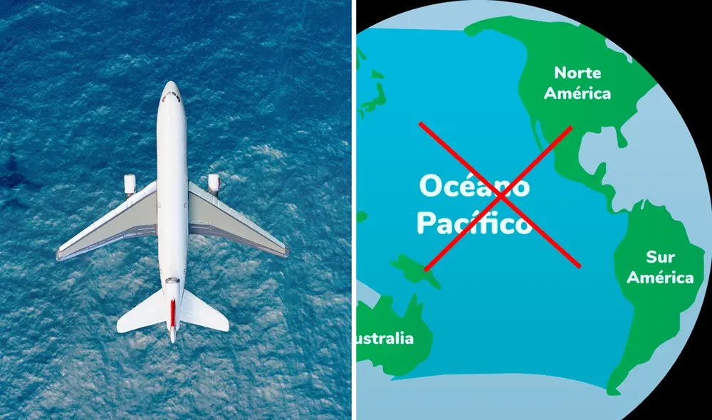 La forma de la Tierra influye en que los aviones no viajen por el océano Pacífico. Foto: composición LR/MyHydration