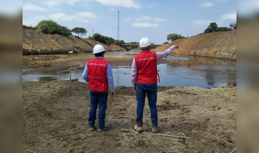 Equipo de control realizó supervisión a los trabajos en el río Zaña, en el distrito de Lagunas. Foto: Contraloría