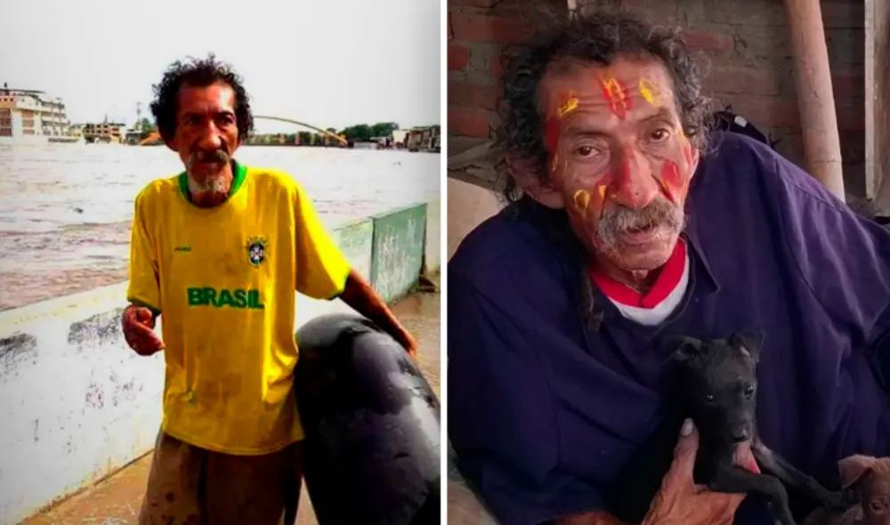 'El Greco' usa una cámara de llanta para rescatar almas de río Piura. Foto: Composición LR