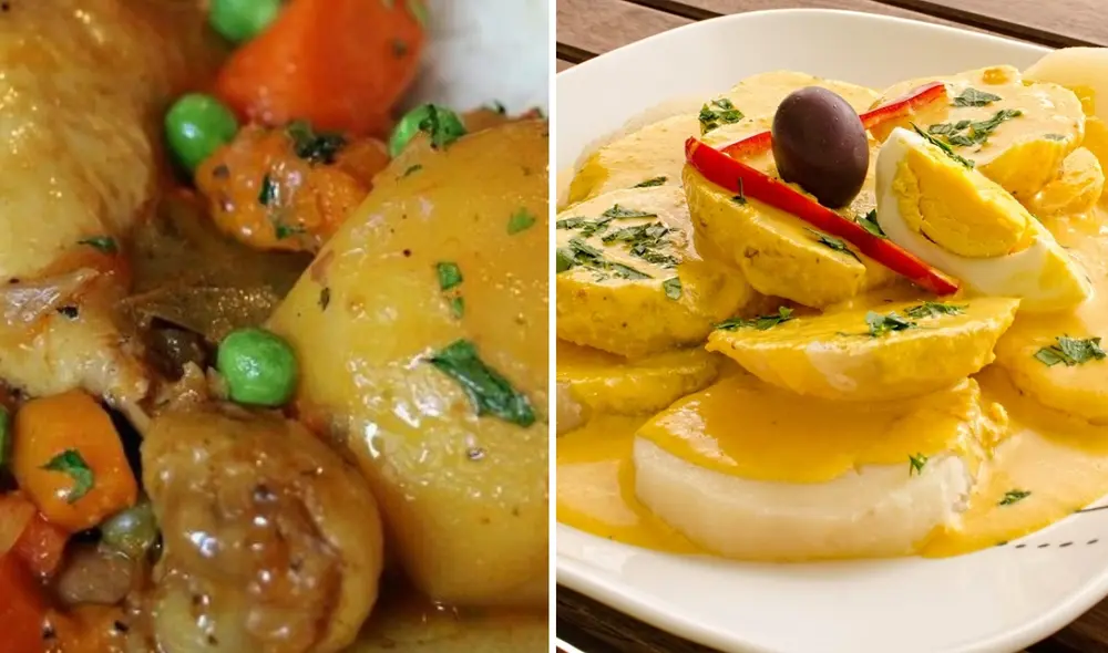 En esta nota encontrarás platillos como estofado de pollo y papa a la huancaína. Foto: composición LR/Las mejores recetas caseras/Comedera En esta nota encontrarás platillos como estofado de pollo y papa a la huancaína. Foto: composición LR/Las mejores recetas caseras/Comedera