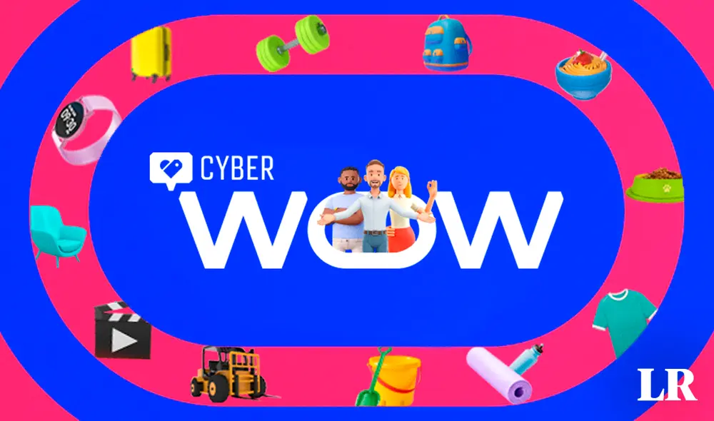 El Cyber Wow 2023 se realizará del 23 al 27 de octubre en diversos canales de compras online que ofrecen las tiendas. Foto: composición de Álvaro Lozano/LR/Cyber Wow/Facebook El Cyber Wow 2023 se realizará del 23 al 27 de octubre en diversos canales de compras online que ofrecen las tiendas. Foto: composición de Álvaro Lozano/LR/Cyber Wow/Facebook