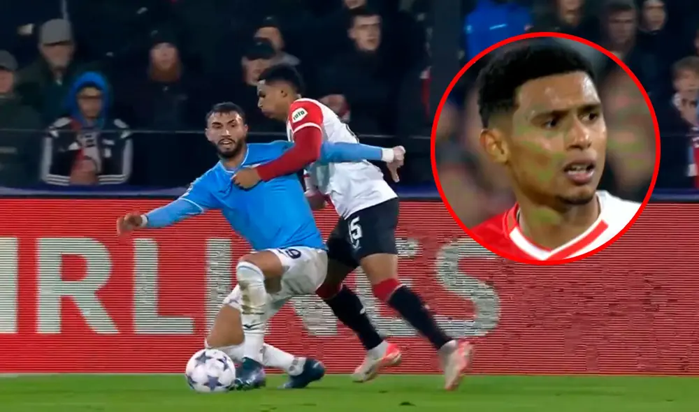Marcos López jugó como lateral derecho en la victoria de Feyenoord sobre Lazio. Foto: captura/ESPN