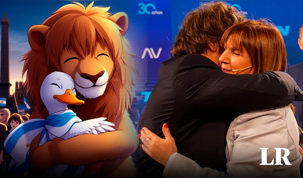 Javier Milei subió la ilustración de un león y un pato en twitter para anunciar la unión. Foto: composición LR/JMilei/Twitter/EFE Javier Milei subió la ilustración de un león y un pato en twitter para anunciar la unión. Foto: composición LR/JMilei/Twitter/EFE