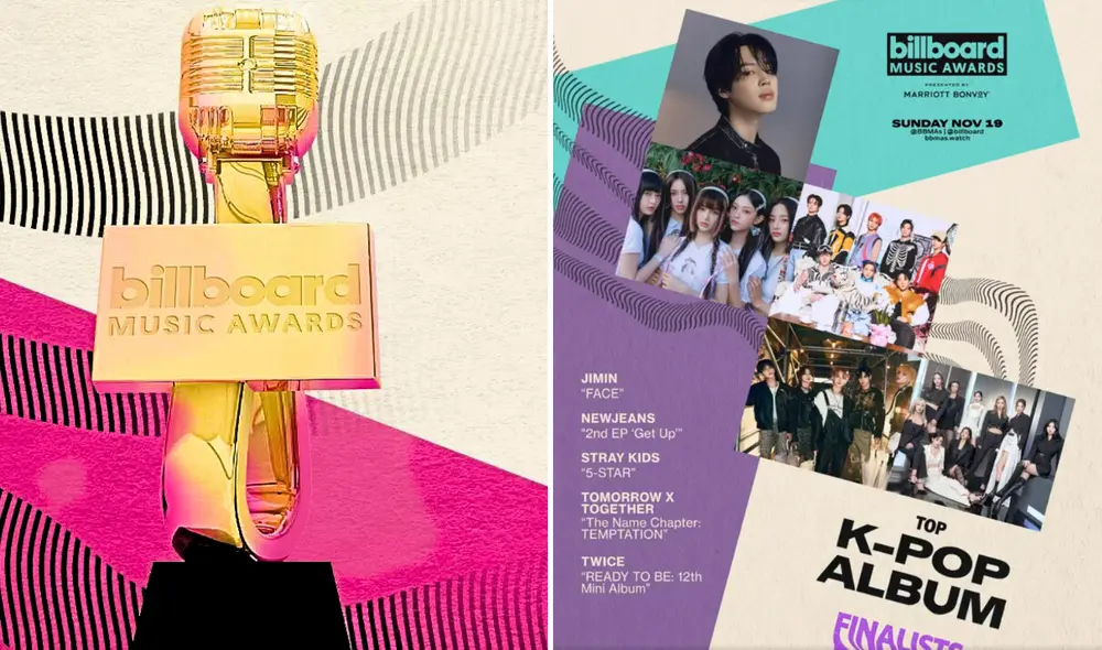 Este 2023, los premios Billboard Music Awards tiene cuatro nuevas categorías enfocadas en k-pop. Foto: Composición LR/ BBMAs