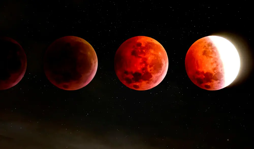 El eclipse lunar se verá en Venezuela como uno parcial. Foto: Composición LR/ Primicia