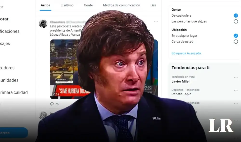 Usuarios indican a esta polémica entrevista como el "fin de la candidatura presidencial" de Milei. Foto: composición LR/referencial Usuarios indican a esta polémica entrevista como el "fin de la candidatura presidencial" de Milei. Foto: composición LR/referencial