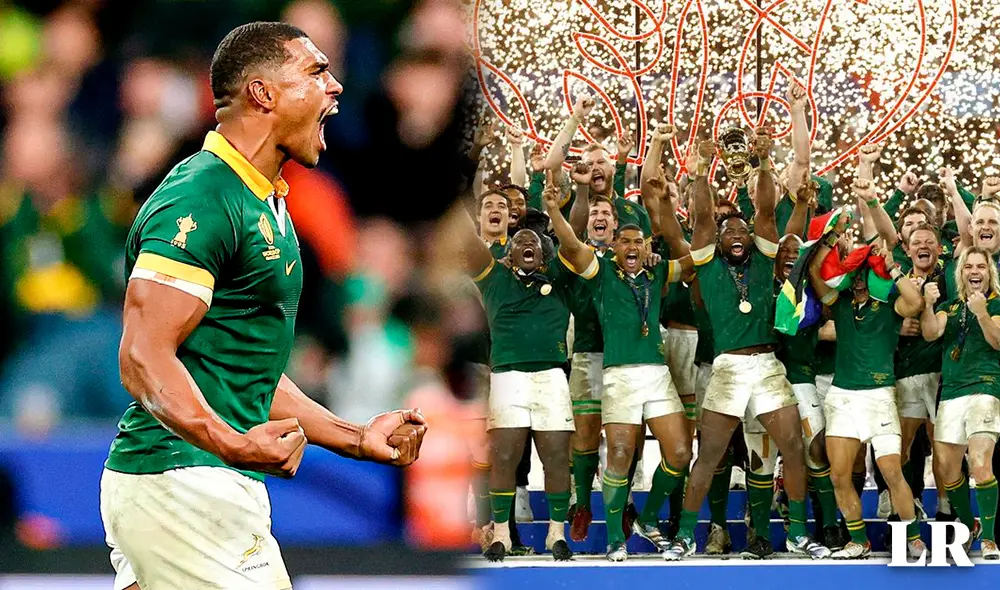 Sudáfrica levantó un nuevo título tras los obtenidos en 1995, 2007 y 2019. Foto: composición LR / World Rugby / EFE