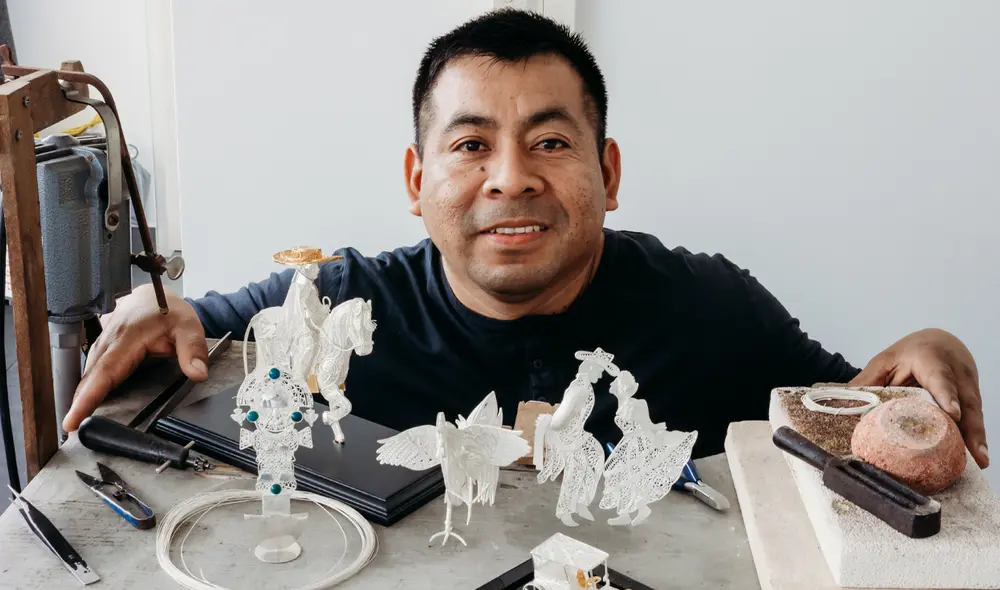 Pozo de Olmos. Esta fina pieza de filigrana fue elegida ganadora en el 27° concurso organizado por el patronato Plata del Perú.