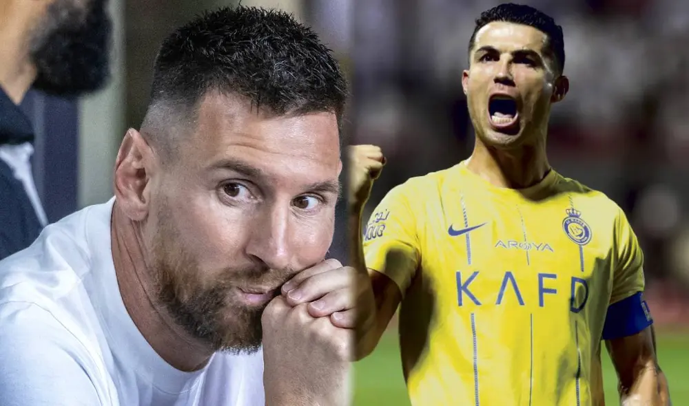 Lionel Messi juega en el Inter Miami de Estados Unidos. Cristiano Ronaldo milita en el Al-Nassr de Arabia Saudita. Foto: composición/EFE