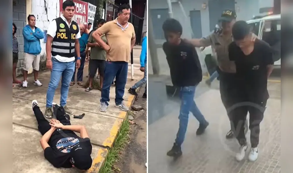 Delincuentes fueron llevados a la comisaría de Tarapoto. Foto y video: Vía Televisión Delincuentes fueron llevados a la comisaría de Tarapoto. Foto y video: Vía Televisión