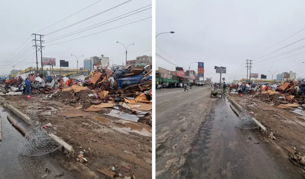 Vendedores ambulantes son retirados de la Primera de Pro en horas de la noche. Foto: composición La República
