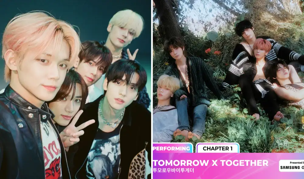 La banda Tomorrow X Together es una de las bandas k-pop con nominaciones en los premios MAMA 2023. Composición LR/ TXT Oficial / MAMA Awards.