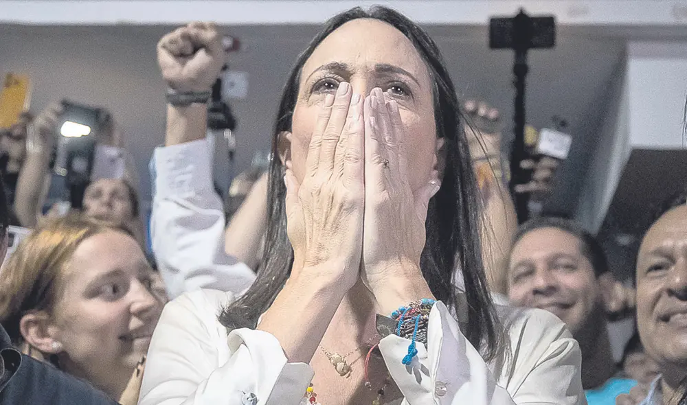 Ganadora. María Corina Machado barrió en las elecciones primarias de la oposición y se proyectaba como una dura rival contra el régimen de Nicolás Maduro. Foto: EFE