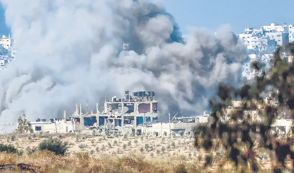 Gaza. Los bombardeos preceden al ataque terrestre. Foto: EFE Gaza. Los bombardeos preceden al ataque terrestre. Foto: EFE