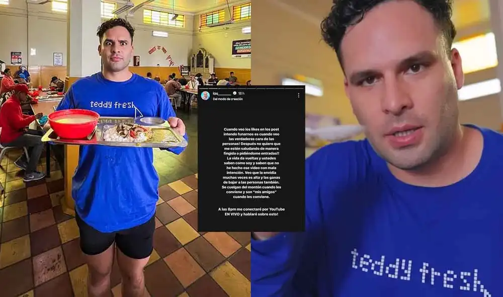 El conocido influencer peruano pidió disculpas a la audiencia por su video sobre el comedor popular de Lima centro. Foto: composición LR/iOA/Youtube