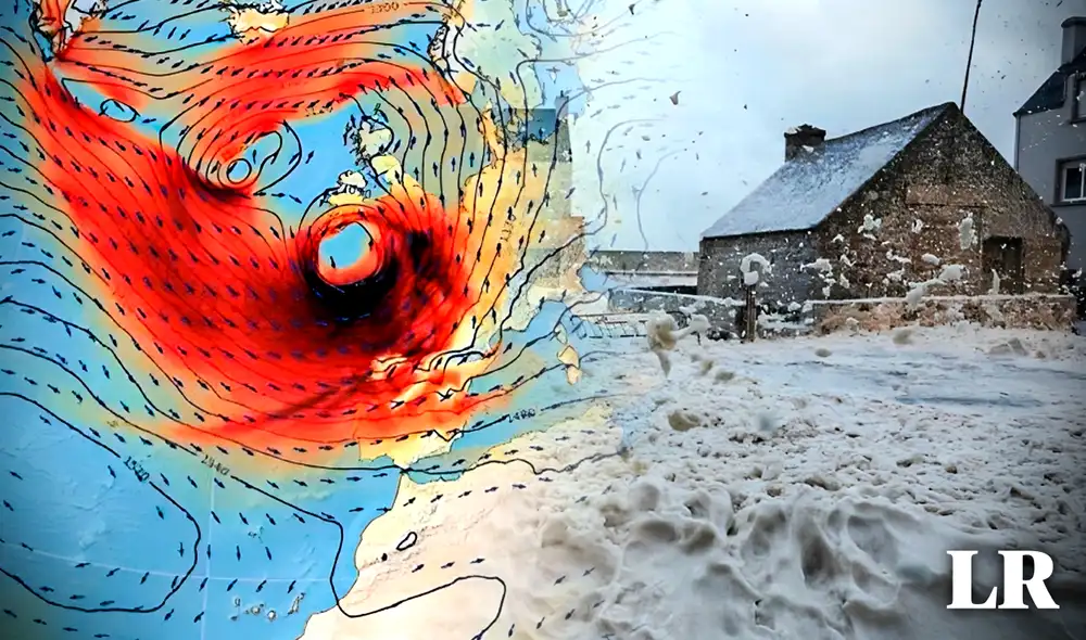 La borrasca Ciarán ha ocasionado caos en los trenes, carreteras y aeropuertos. Foto: composición de Gerson Cardoso/La República/ABC/AFP - Video: EFE