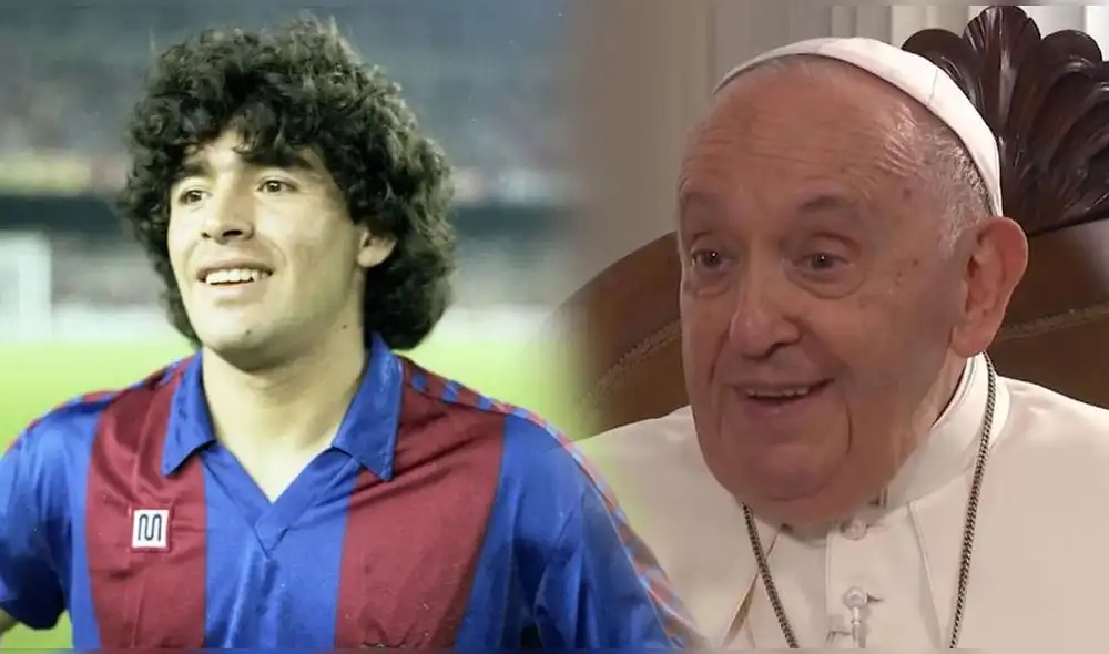 El papa Francisco se refirió a los problemas en la vida de Maradona. Foto: composición LR/TG1