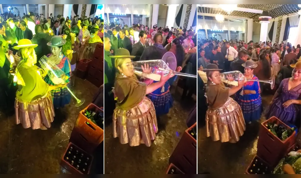La mujer sorprendió con su destreza para tomar de la copa. Foto: composición LR/@guidomq La mujer sorprendió con su destreza para tomar de la copa. Foto: composición LR/@guidomq