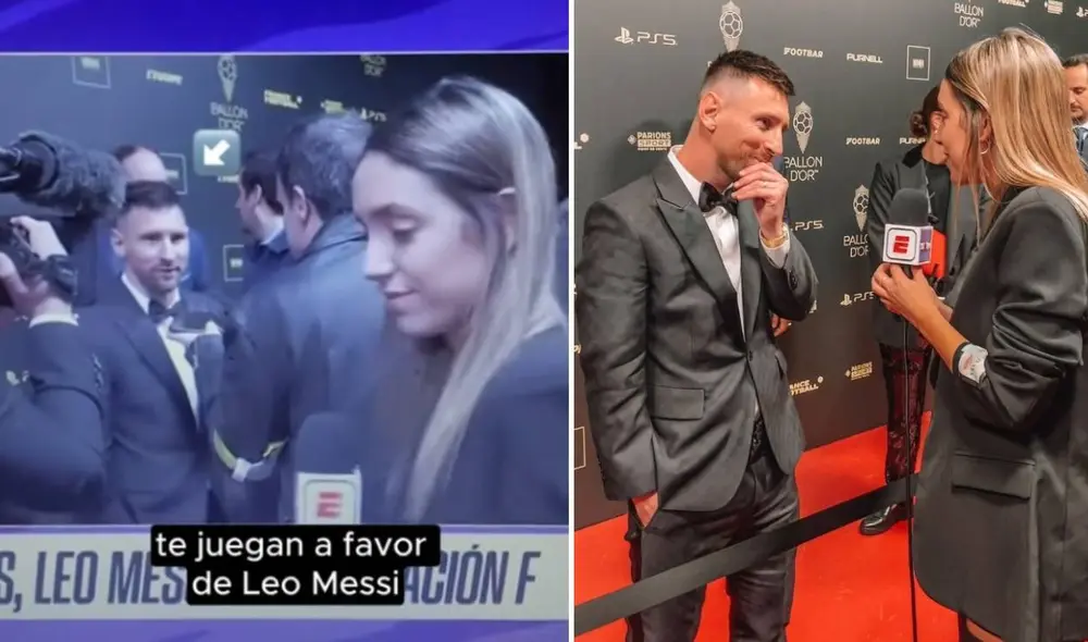 Lionel Messi ganó su octavo balón de oro y fue protagonista de otro hecho durante la ceremonia. Foto: composición GLR Lionel Messi ganó su octavo balón de oro y fue protagonista de otro hecho durante la ceremonia. Foto: composición GLR