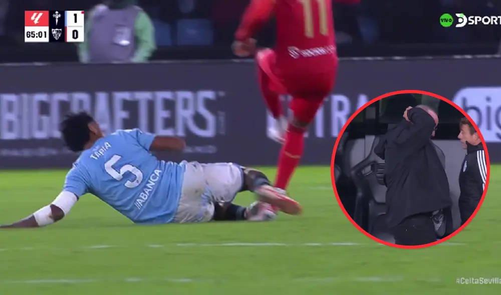 Renato Tapia arrancó de titular con el Celta de Vigo contra Sevilla. Foto: composición LR/captura DSports Renato Tapia arrancó de titular con el Celta de Vigo contra Sevilla. Foto: composición LR/captura DSports