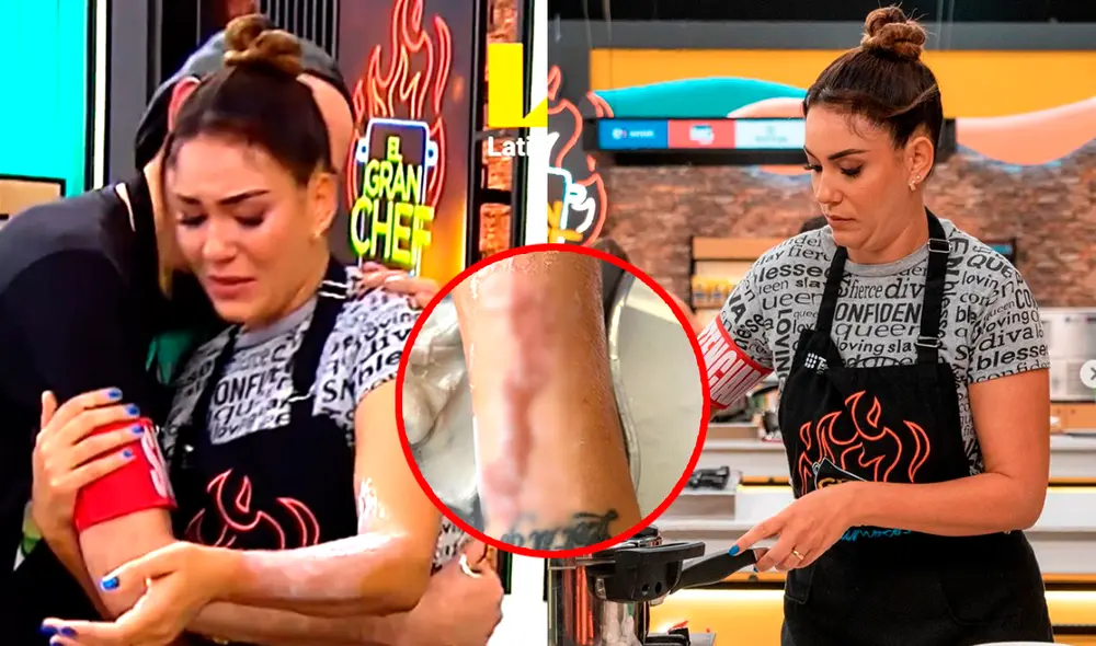 Tilsa Lozano fue atendida rápidamente tras quemarse con una olla en su estación. Foto: composición LR/Instagram/Tilsa Lozano/El gran chef famosos