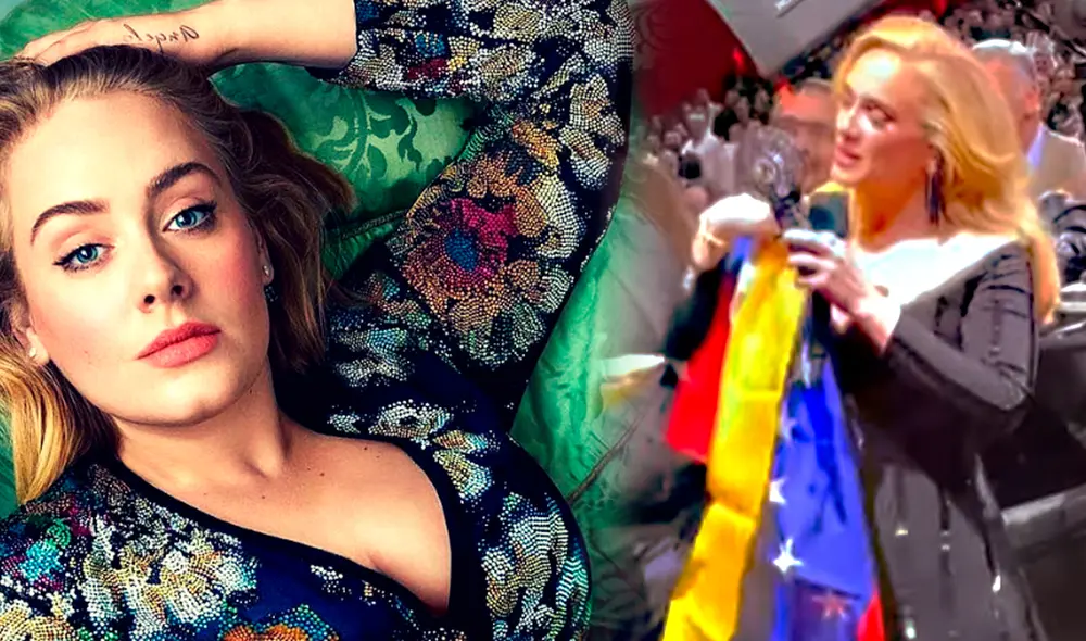 Adele con la bandera venezolana en sus hombros se vuelve tendencia. Foto: composición LR/Adele