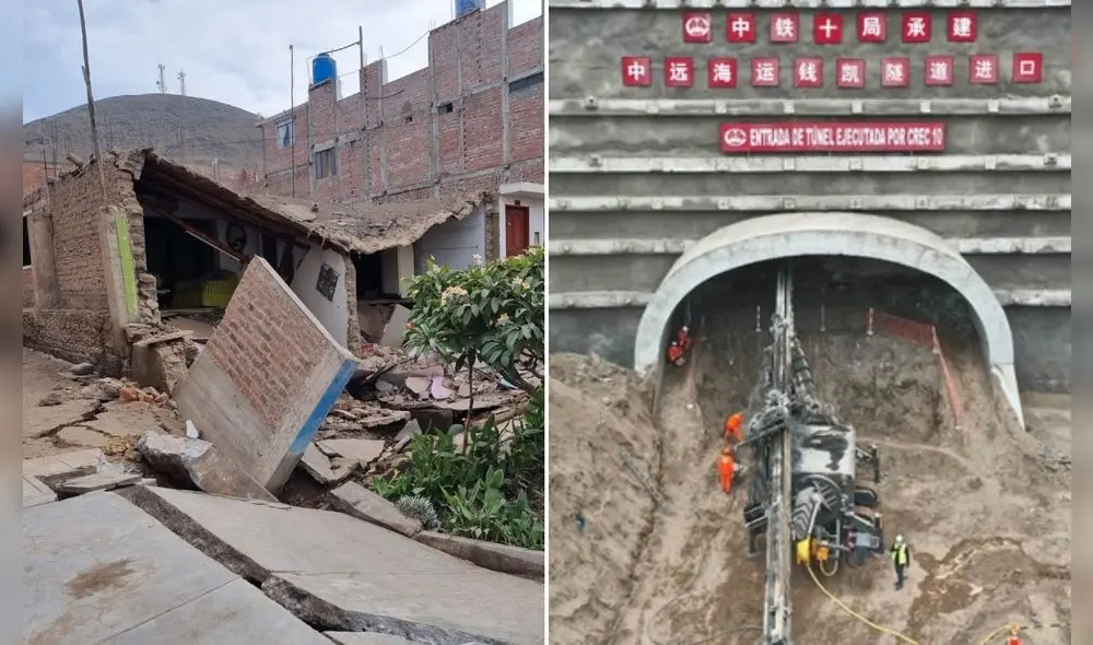 Cosco Shipping encargó un peritaje internacional para definir las causas del hundimiento de terrenos sobre un tramo del túnel del Megapuerto de Chancay. Foto: composición/La República