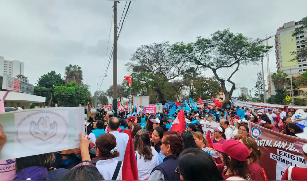 Minsa. 11 gremios se han acercado hasta la avenida Felipe Salaverry, en Jesús María. Foto: La República/Bella Alvites