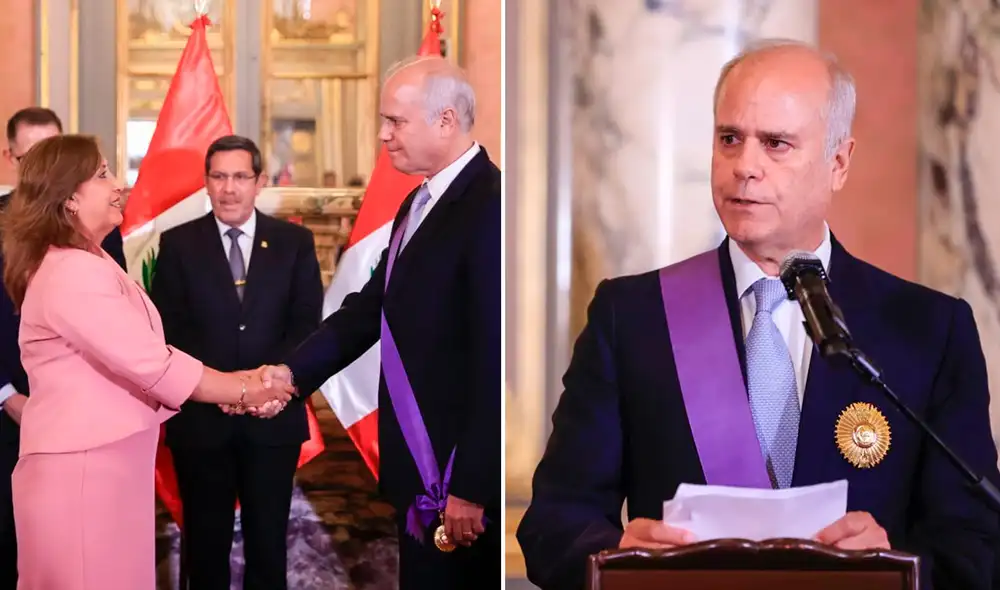 Manuel Cacho-Sousa recibió la placa de la Orden El Sol del Perú de manos de la presidenta Dina Boluarte. Foto: composición LR/Presidencia - Vídeo: Canal N Manuel Cacho-Sousa recibió la placa de la Orden El Sol del Perú de manos de la presidenta Dina Boluarte. Foto: composición LR/Presidencia - Vídeo: Canal N