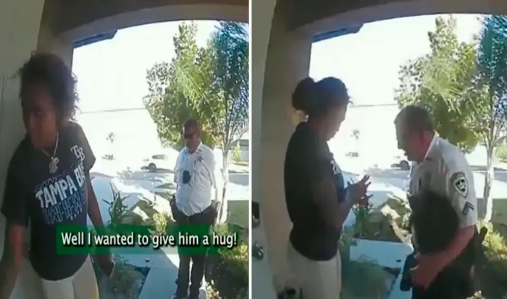El oficial se sintió conmovido por la reacción del niño. Foto: composición LR/TikTok/@hcso El oficial se sintió conmovido por la reacción del niño. Foto: composición LR/TikTok/@hcso