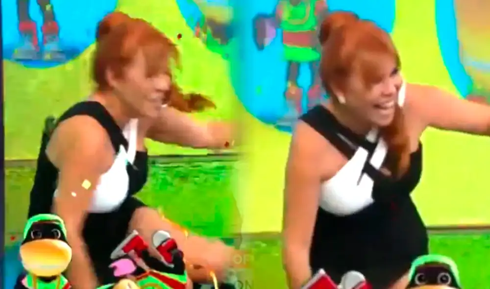 Magaly Medina fue grabada en el momento exacto en el que se cayó cuando bailaba. Foto: composición LR/ATV Magaly Medina fue grabada en el momento exacto en el que se cayó cuando bailaba. Foto: composición LR/ATV